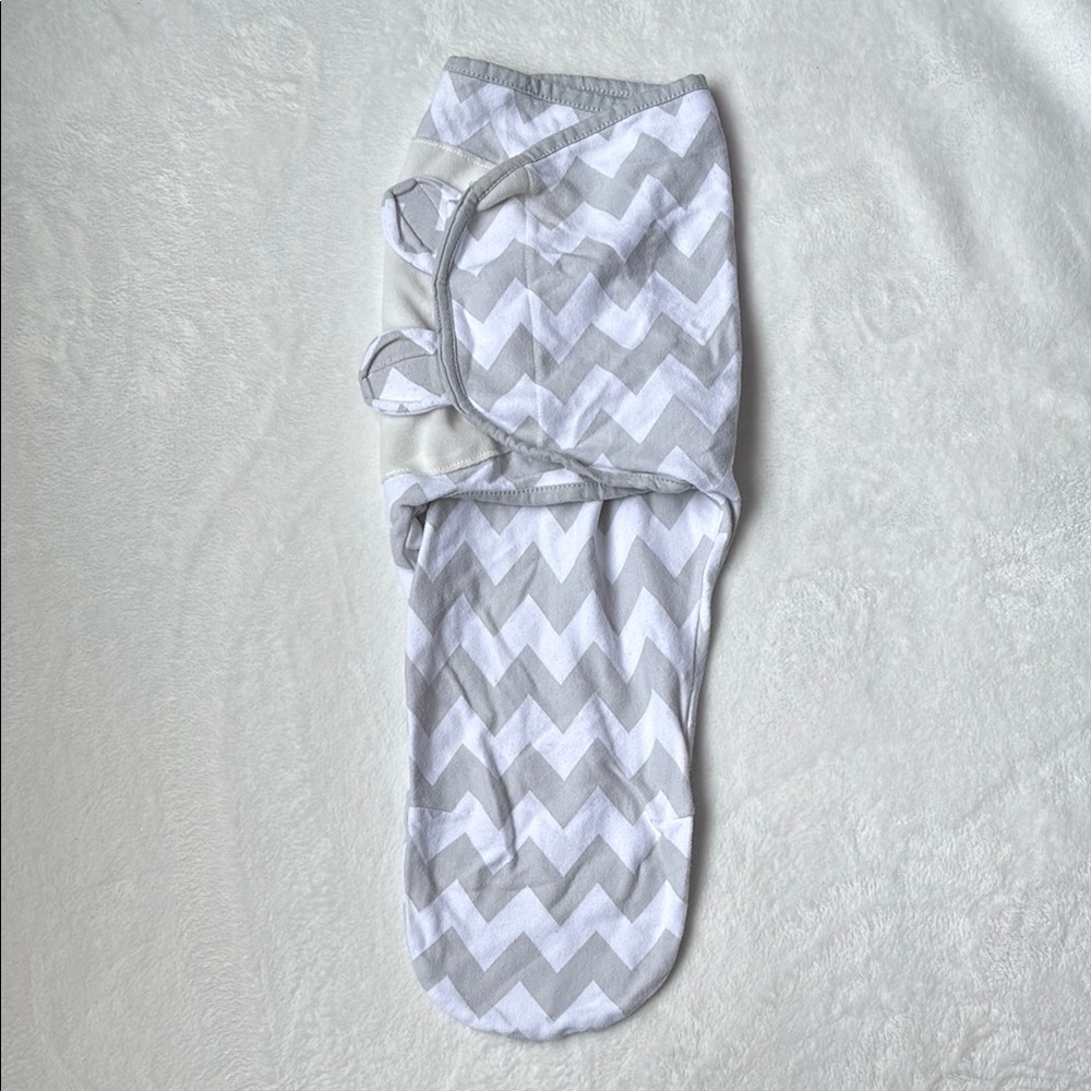 Gray and White Chevron Swaddle Blanket